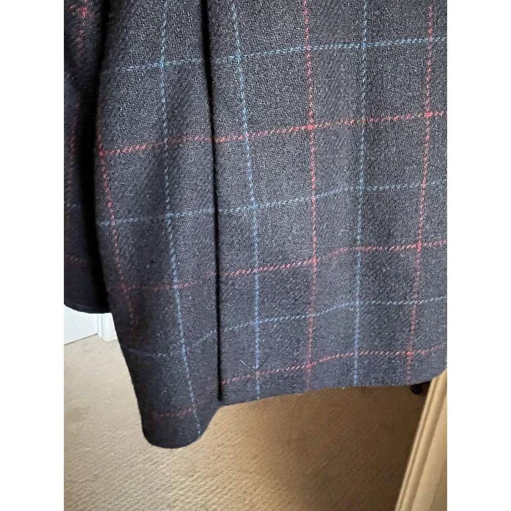 Harry Brown Heritage Blue Plaid Wool Blend Blazer Sport Coat 48R 2 Button NWOT